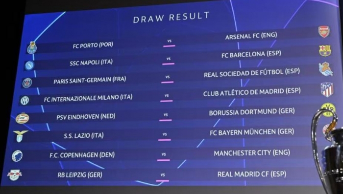 Loting achtste finale Champions League 2023/2024